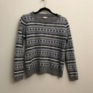 J.Crew Gray Fair Isle Sweater